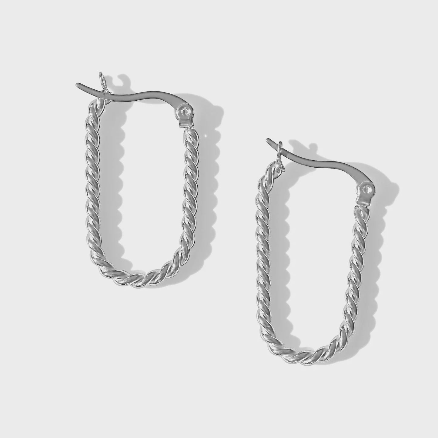 Steel Me - Twisted Sister Hoop Earring - Silver