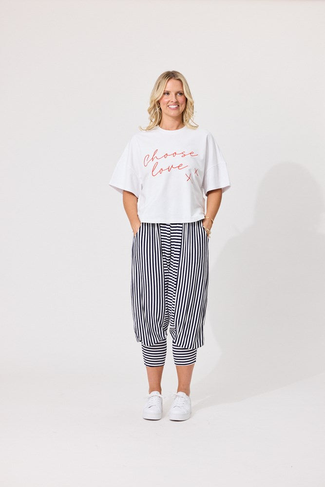 Yasmin Stripe Pants - Navy Stripe