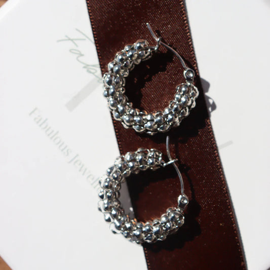 Steel Me -Stainless Steel/Silver Zoe Earrings