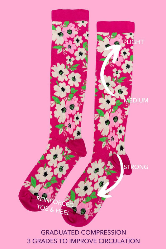 AS - Compression Socks - Cerise Bloom