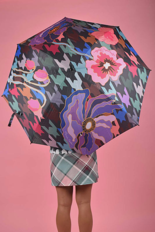 Annah Stretton Golf Umbrella - Houndstooth