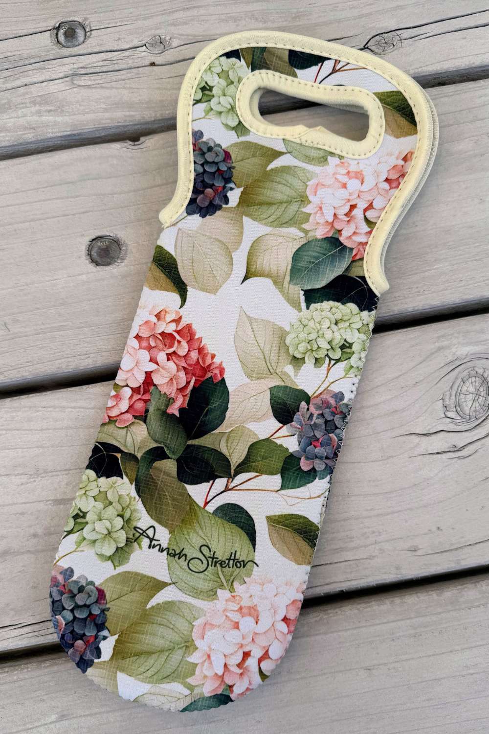 AS Neoprene Wine Bag - Hydrangea Pretty