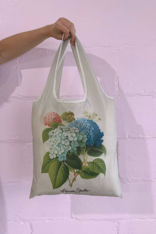Reusable Bag - Cream Hydrangea Bunches