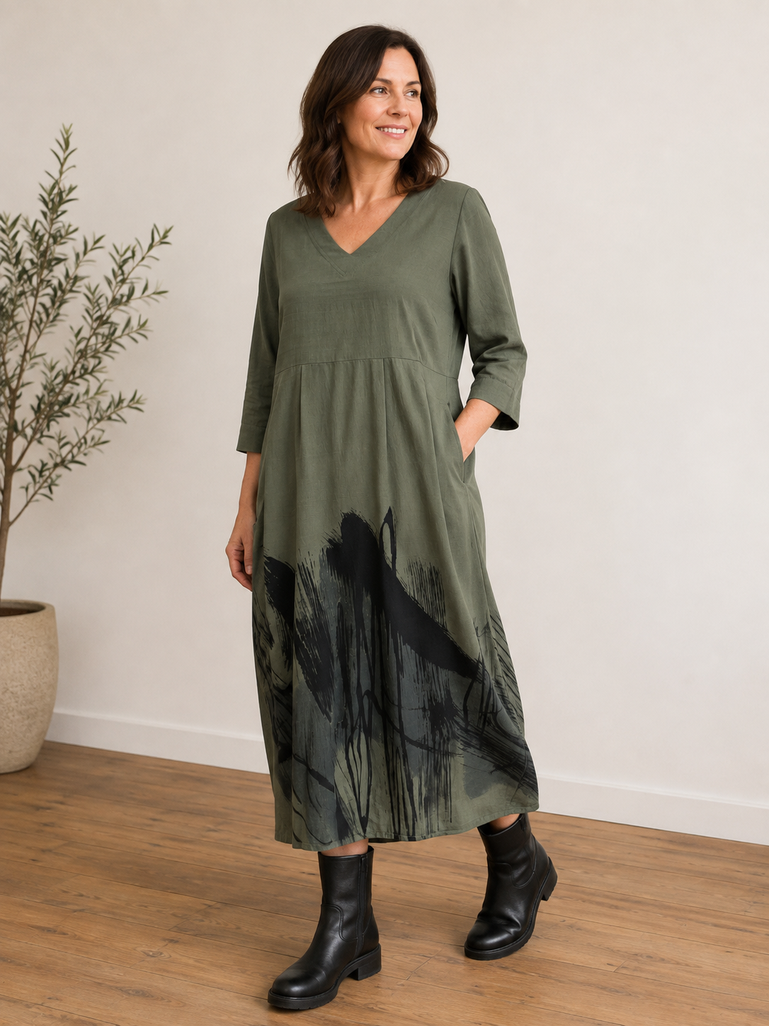 Bittermoon Wave Dress - Khaki