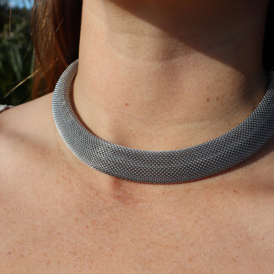 Steel Me- Cici Silver Necklace