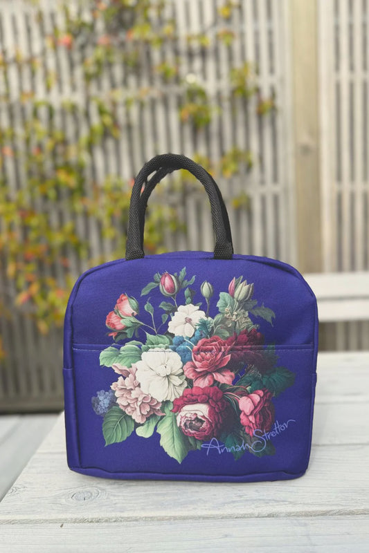 Cosmetic Insulated Travel Bag -Navy J'Adore Roses