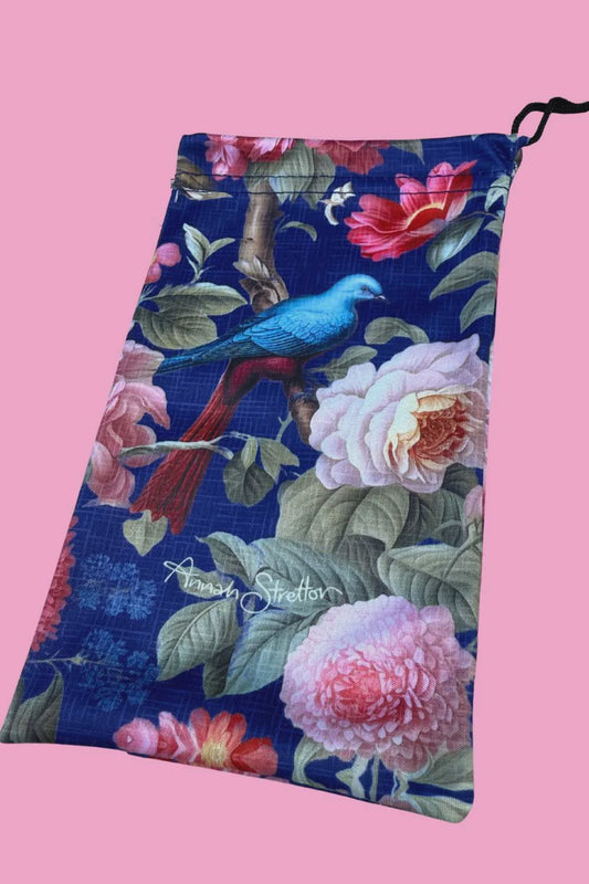 Drawstring Glasses Case - Forest of Birds