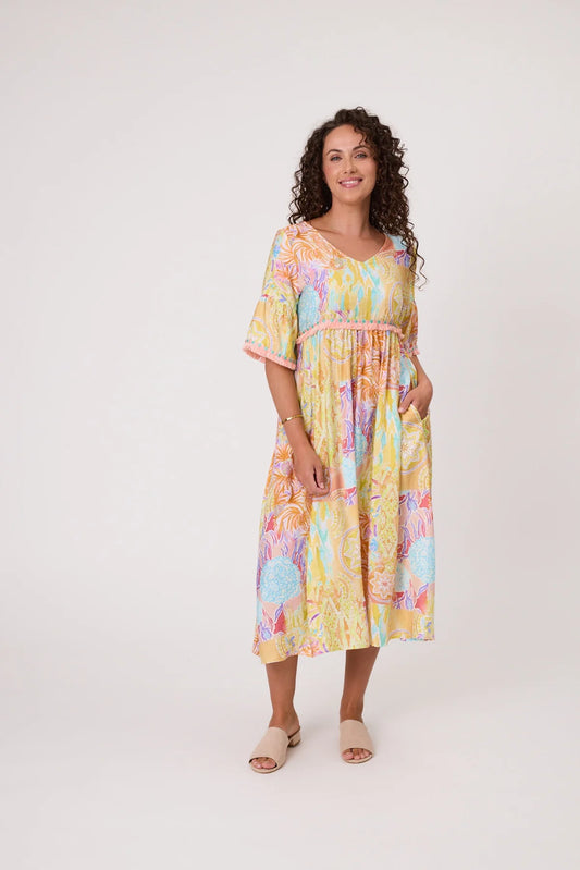 Rimini Tassel Dress - Coral