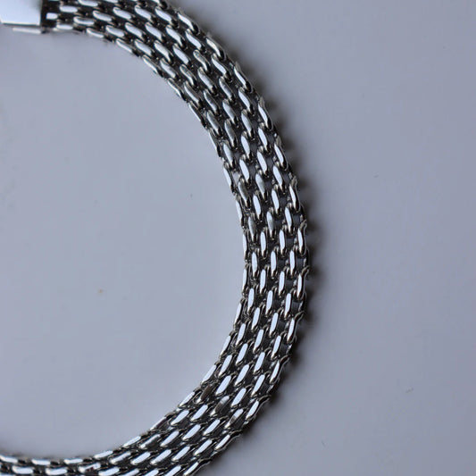 Steel Me Woven Mesh Silver Bracelet