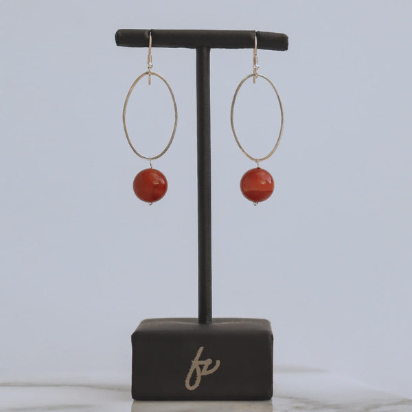La Pierre Red Mookaite Earrings