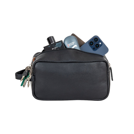 Orion Leather Toiletry Bag -Full Grain/Black