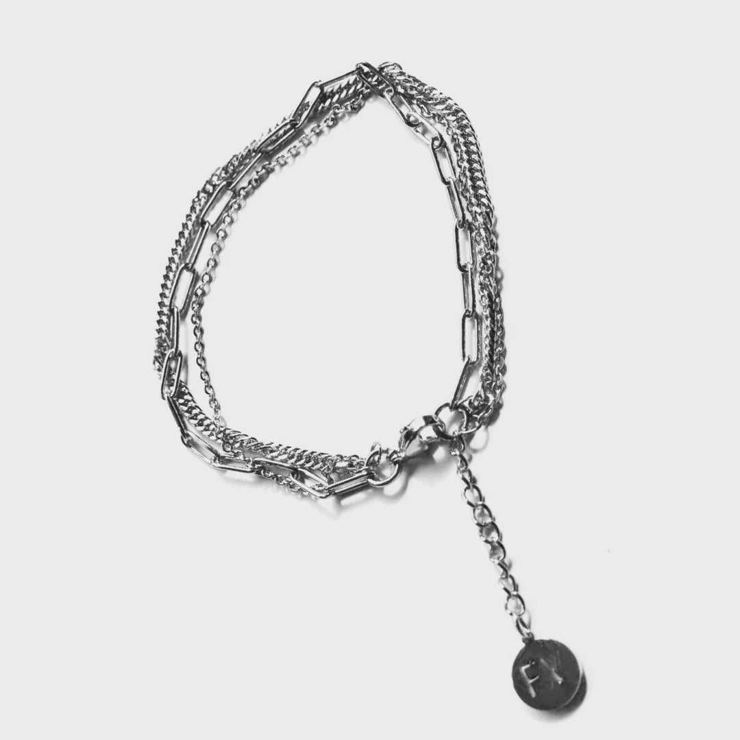 Steel Me -3 Chain Silver Bracelet