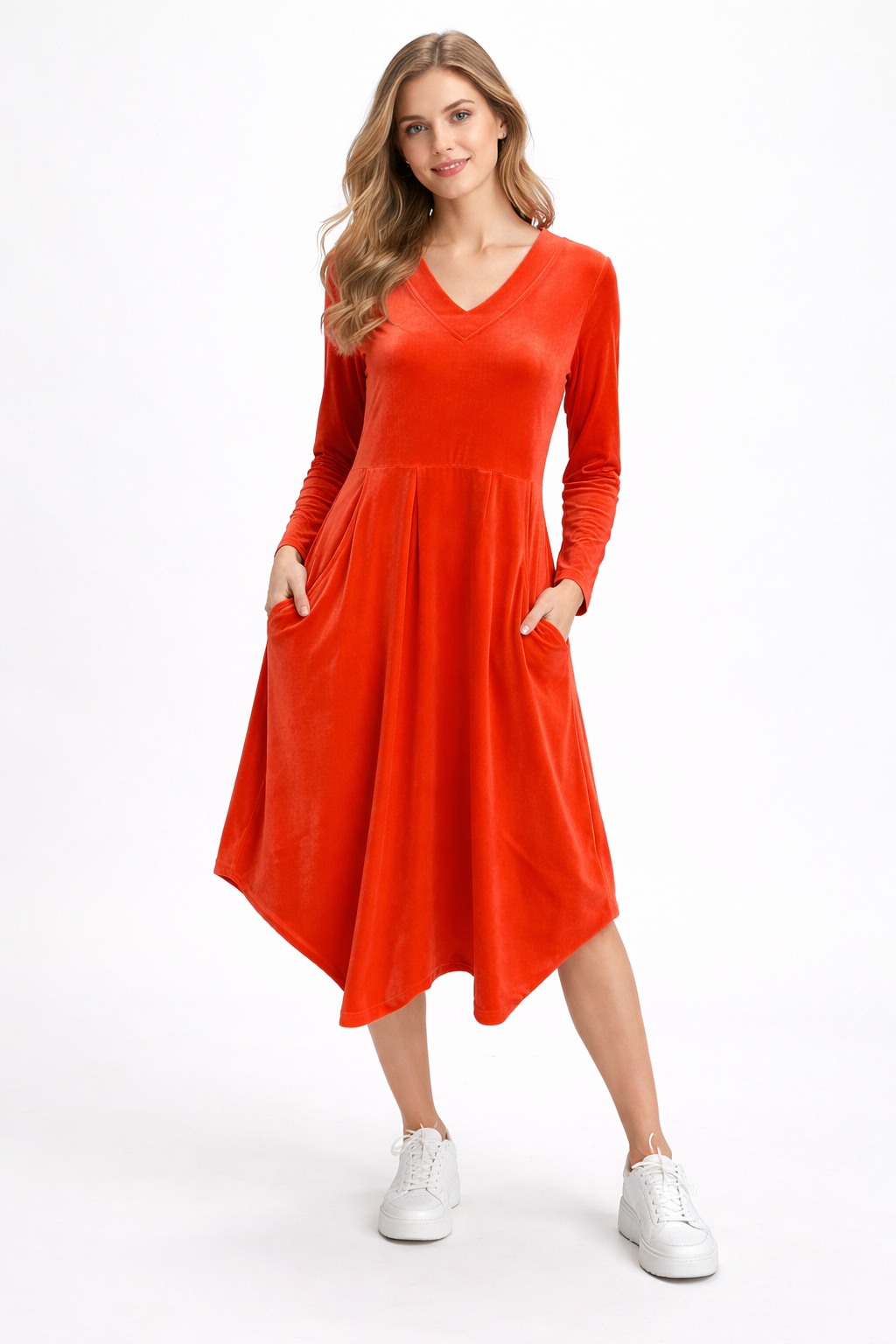 Bittermoon Velvet Carly Dress - Orange