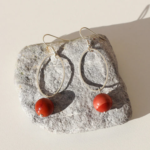 La Pierre Red Mookaite Earrings