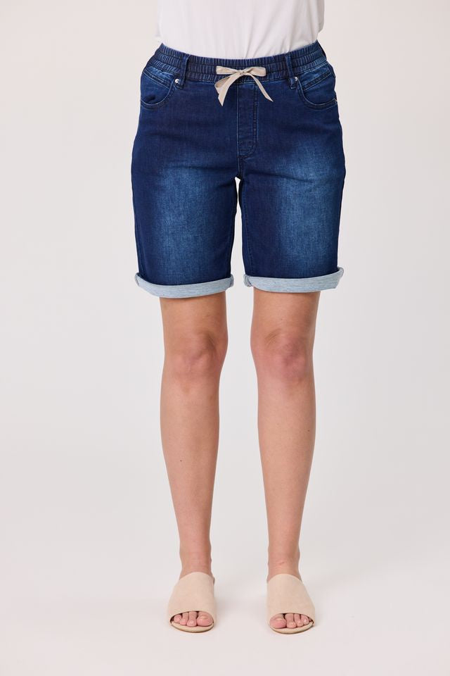 Knit Denim Short - Dk Indigo