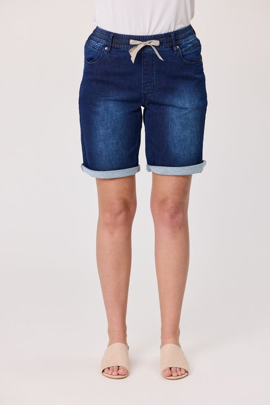 Knit Denim Short - Dk Indigo