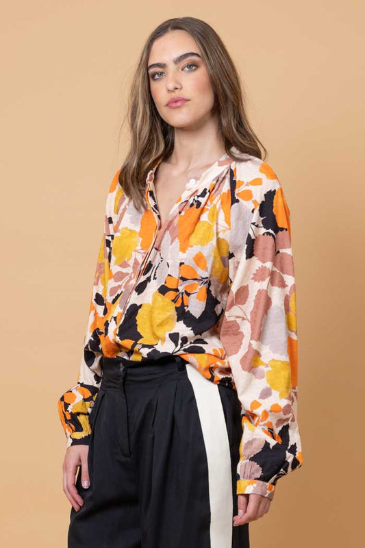 Fia Shirt - Orange Floral