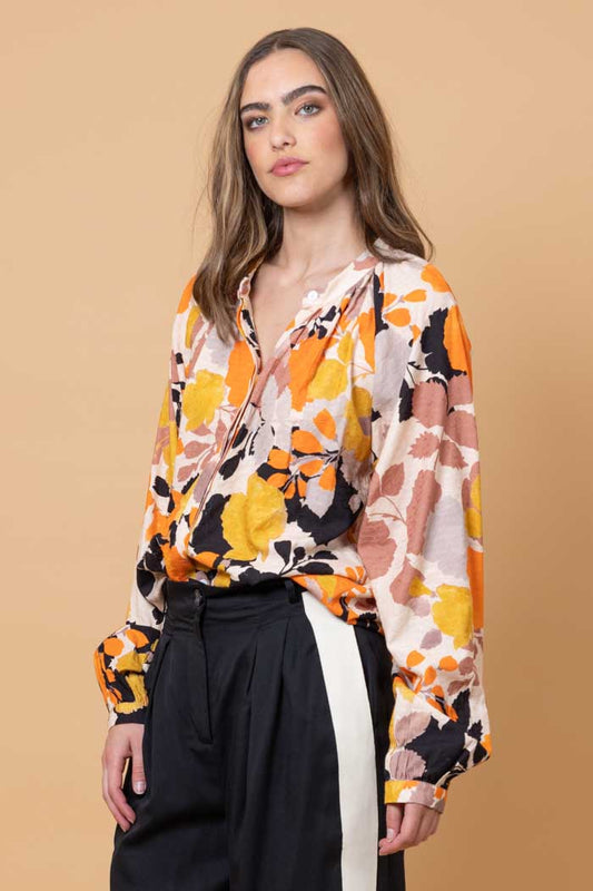 Fia Shirt - Orange Floral