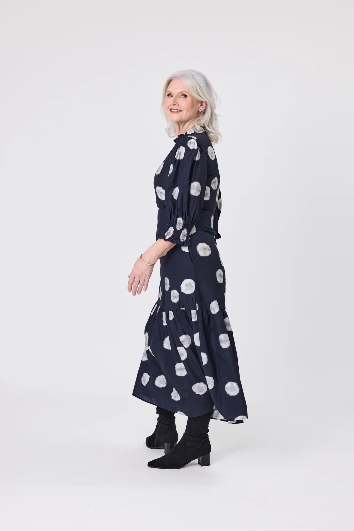 April Dress - Black Dot