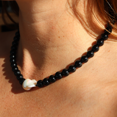 Black Edit - Black Onyx & Black Chain Bracelet