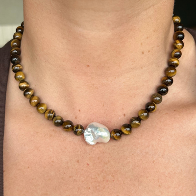 Black Edit Tiger's Eye Polished YG Bracelet