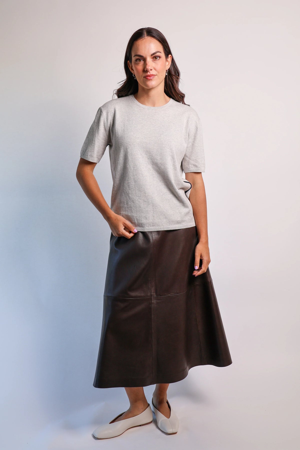 "Beryl" Stripe Cotton - Cashmere Top