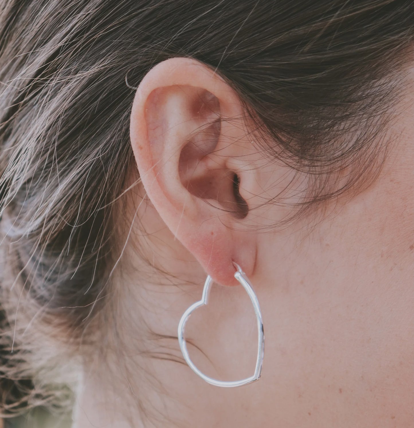 Bijoux -Silver Heart Earrings