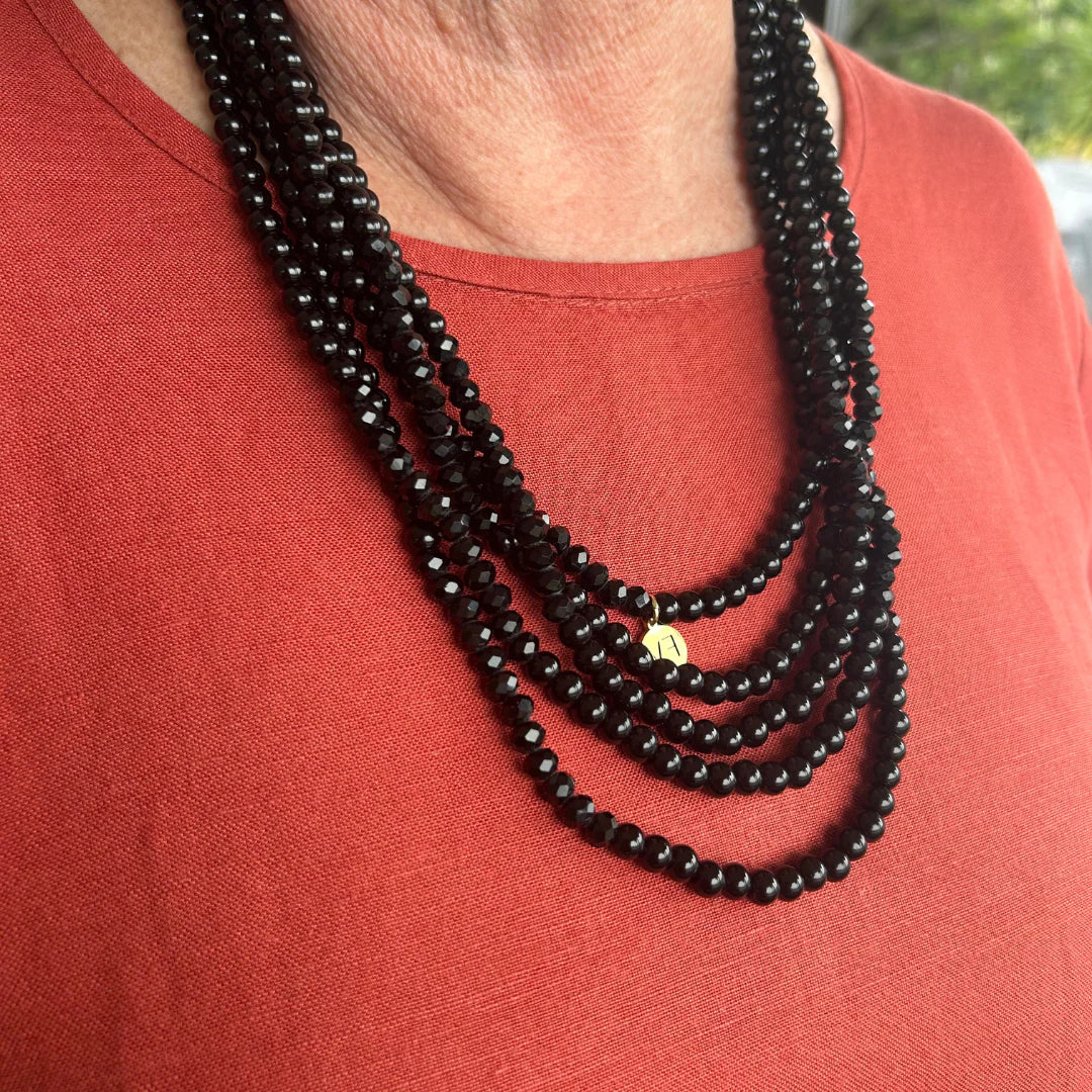 Black Edit Bead Long Necklace