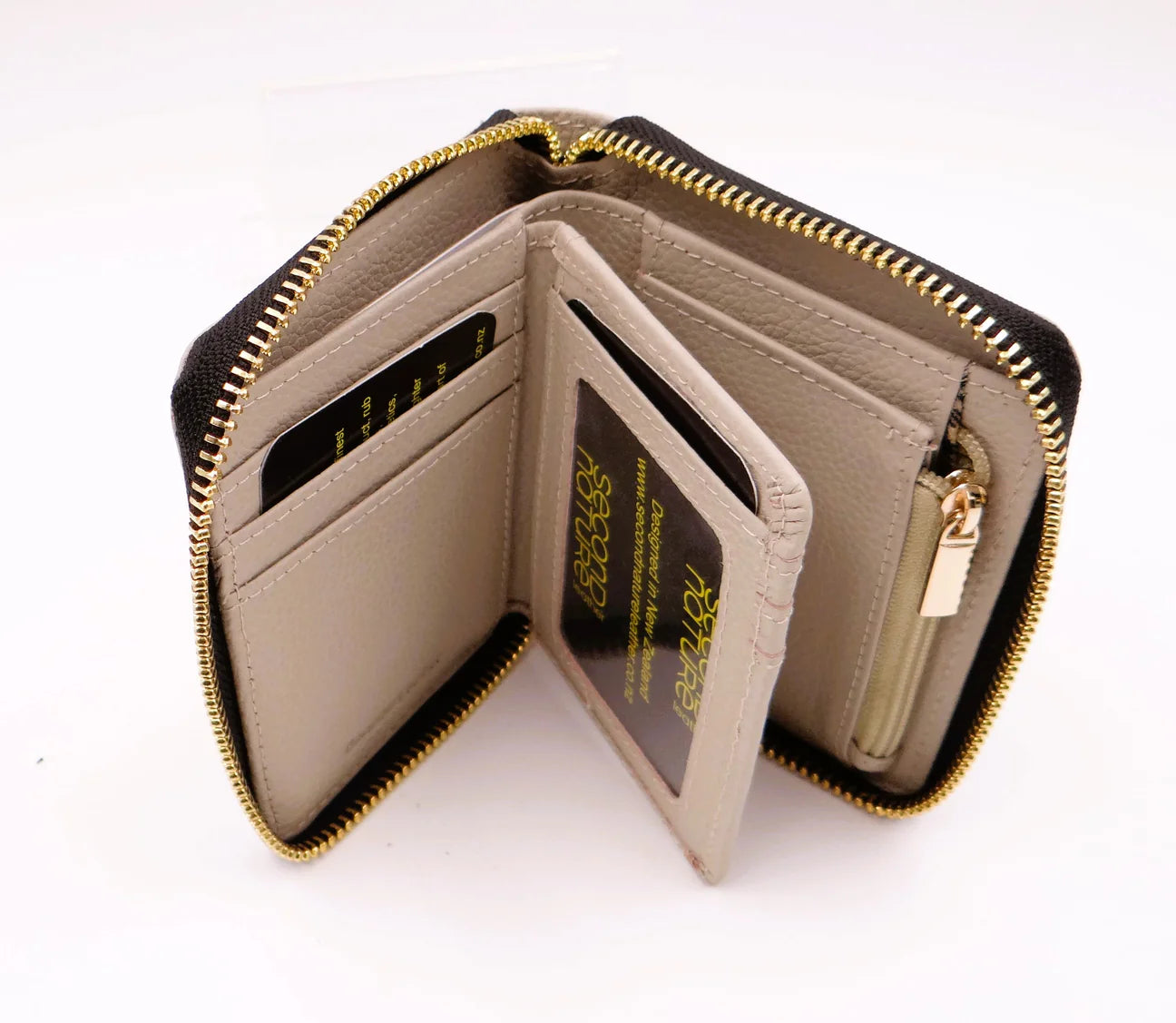 Zipped Leather Wallet - Cards, Coins, Notes