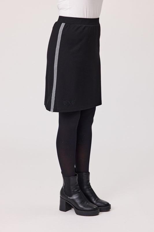 Reno Side Tape Skirt - Black
