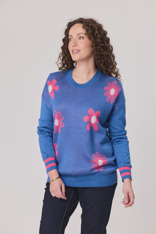 Daisy Merino Blend Jumper - Blue