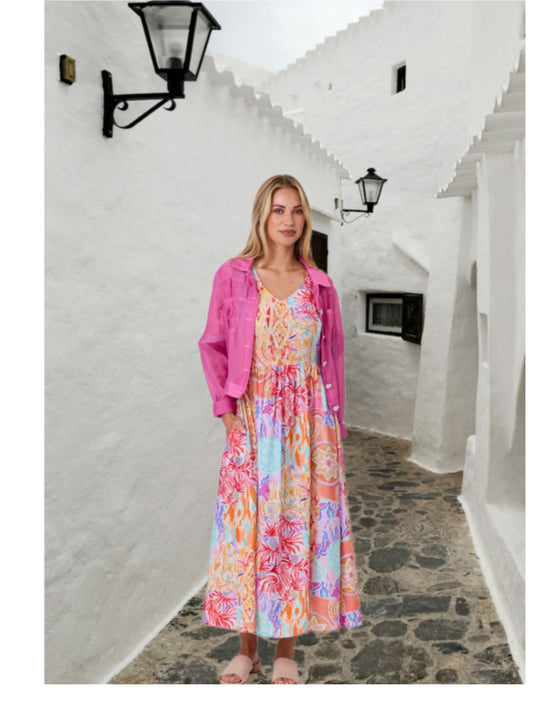 Valencia  Voile Jacket - Pink/White
