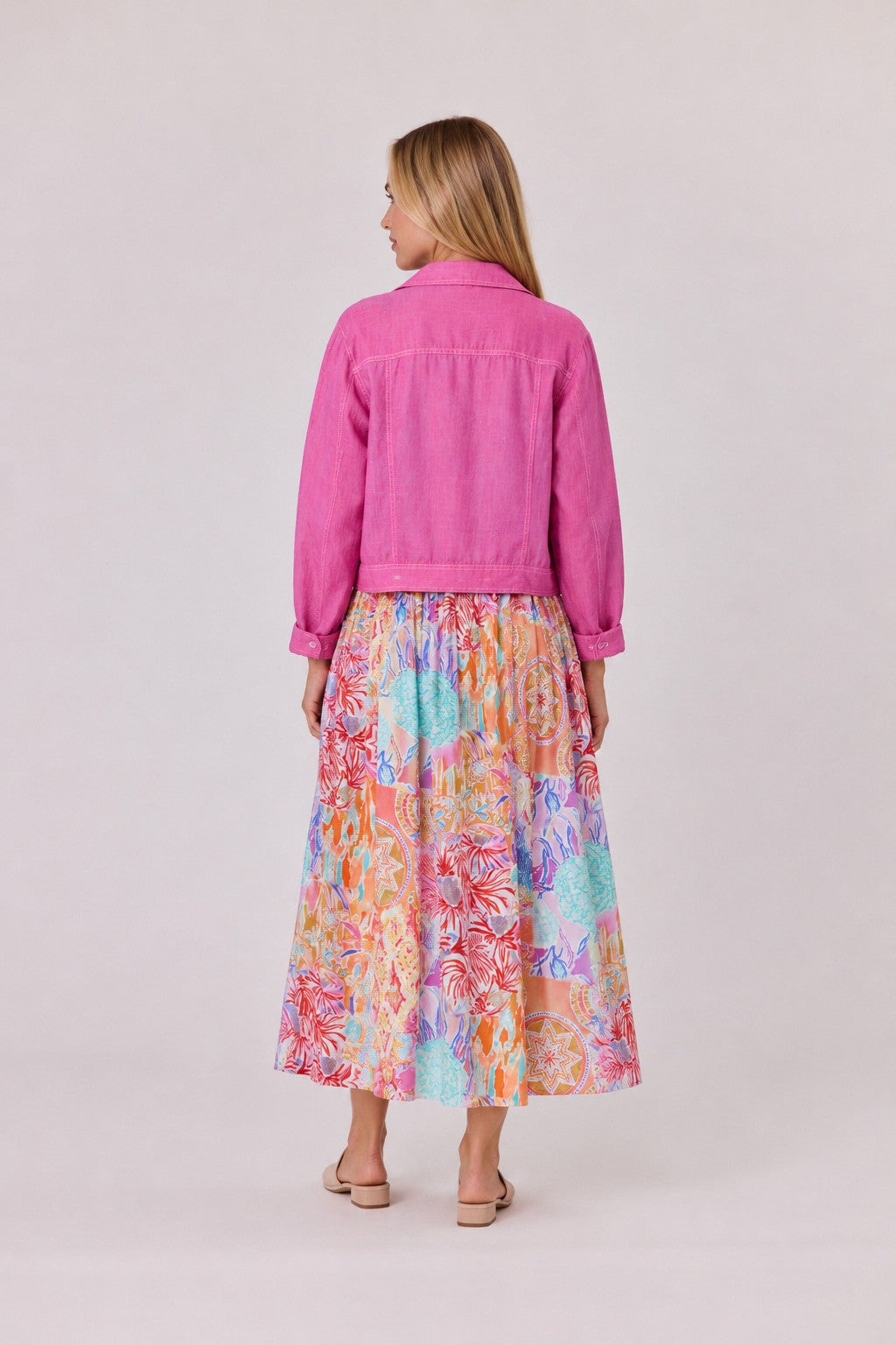 Valencia  Voile Jacket - Pink/White