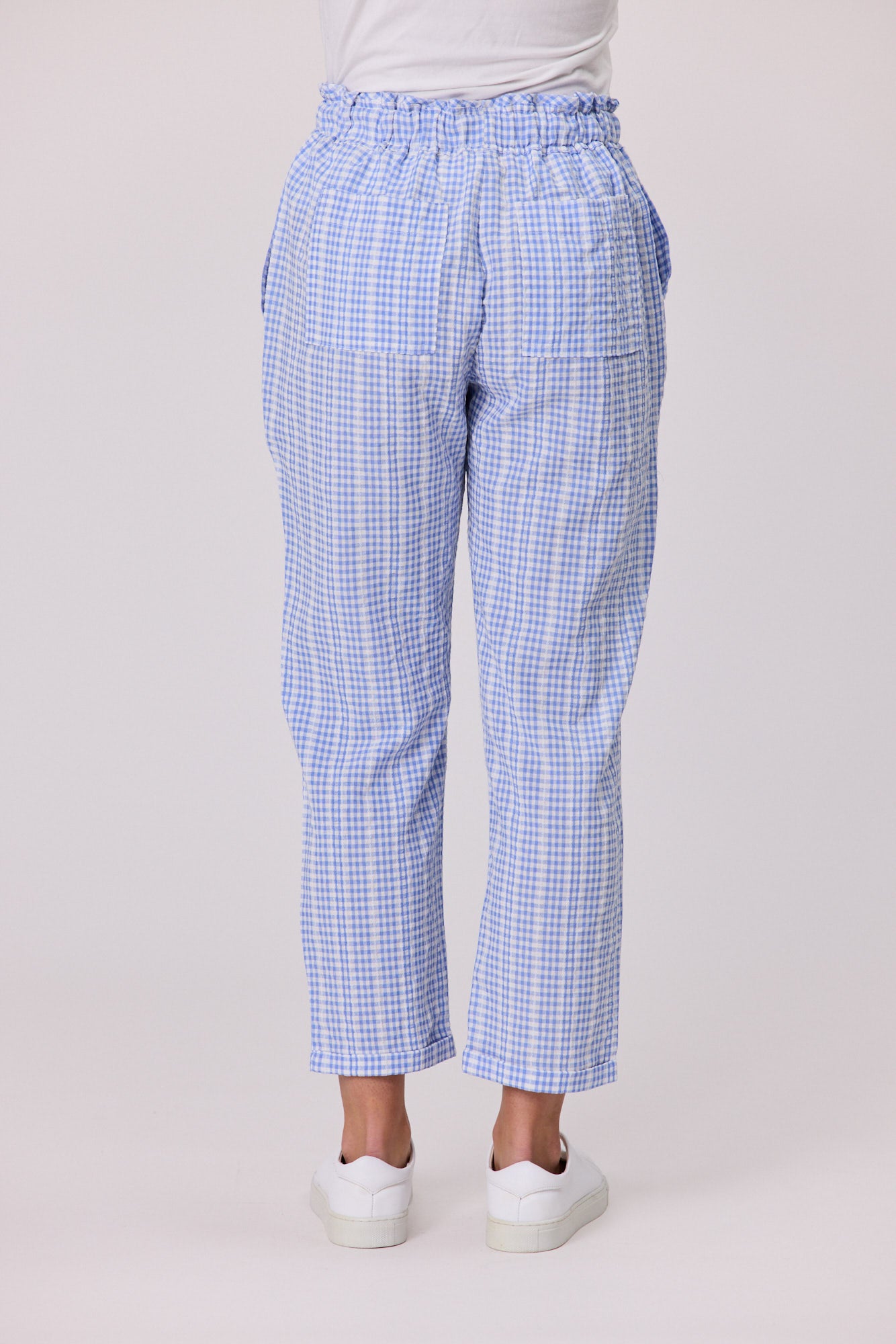 Siena Check Pant - Pale Blue/White