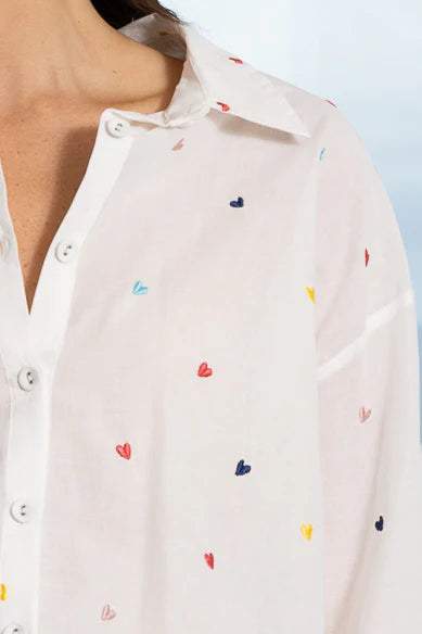 Zoey Shirt White/Hearts