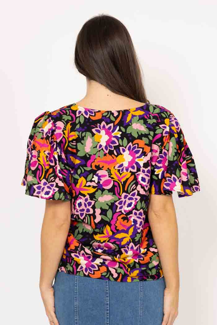 Dehlia Top - Black Floral