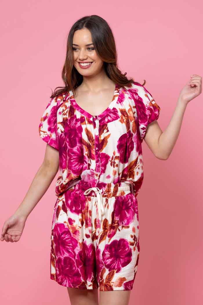 Paloma Blouse - Pink Floral
