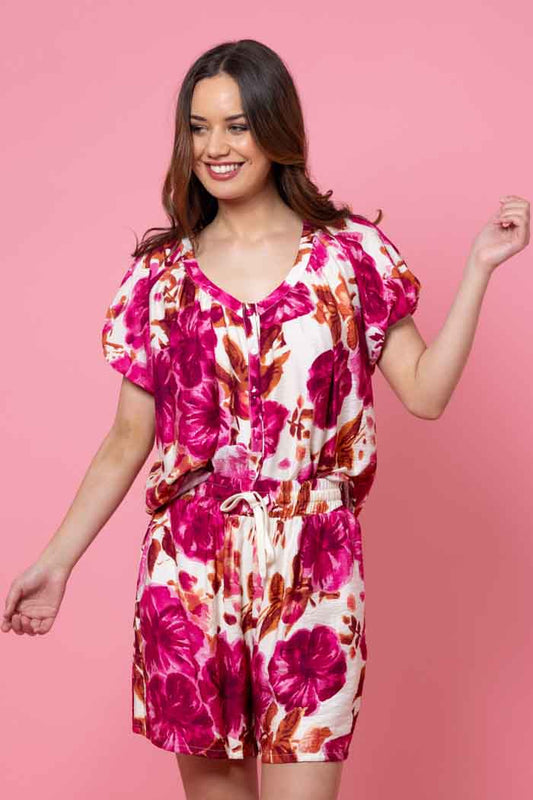 Paloma Blouse - Pink Floral