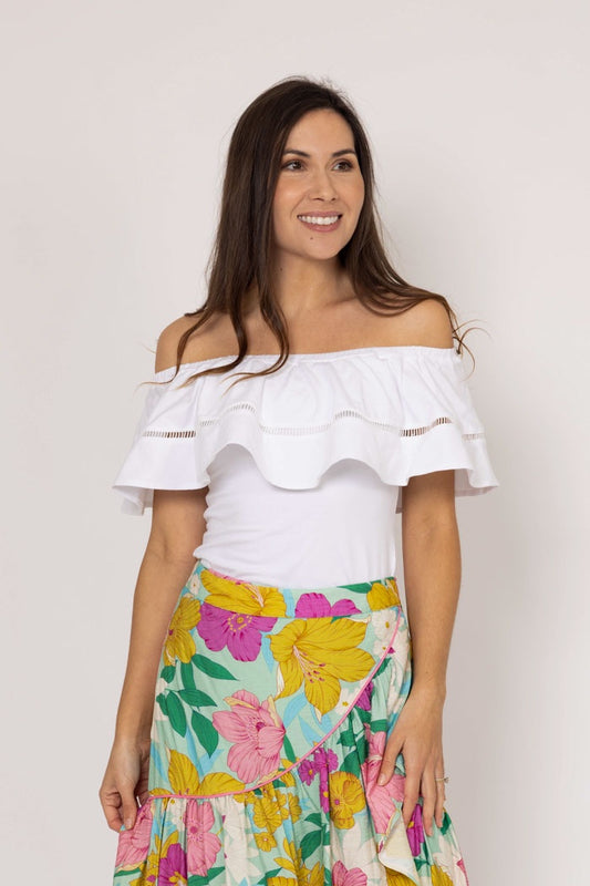 MacKenzie Off The Shoulder Top - White