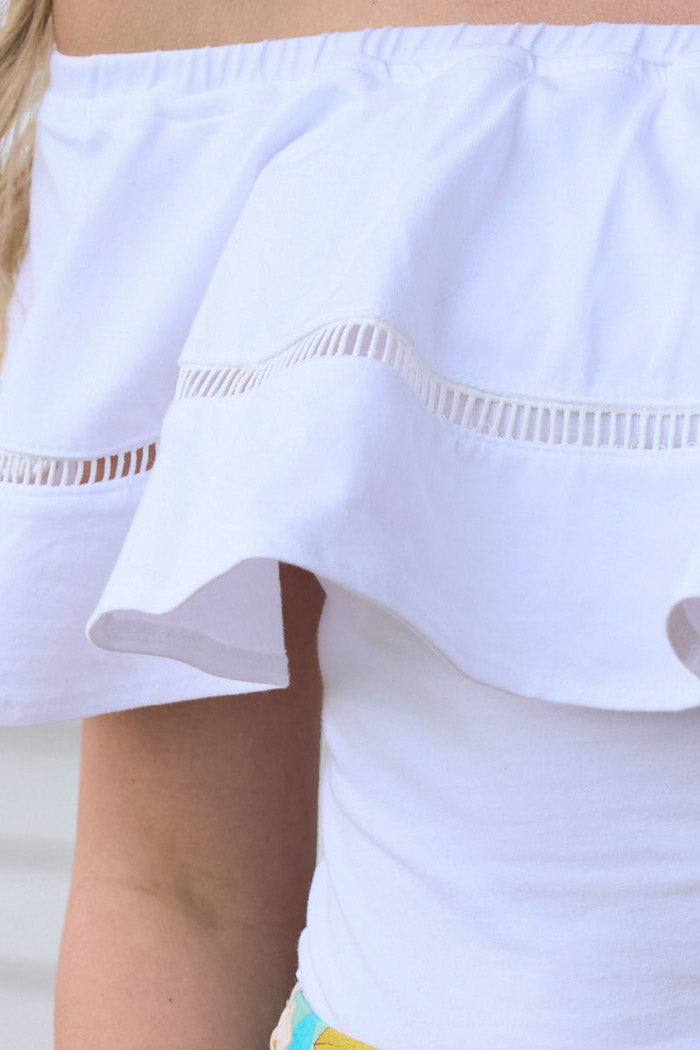 MacKenzie Off The Shoulder Top - White