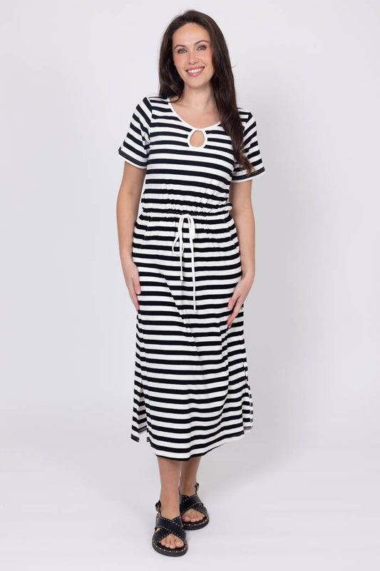Brodie Stripe Dress - Black/White