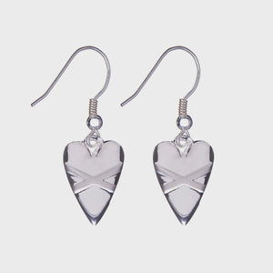 Cross My Heart Matt Silver Earrings.