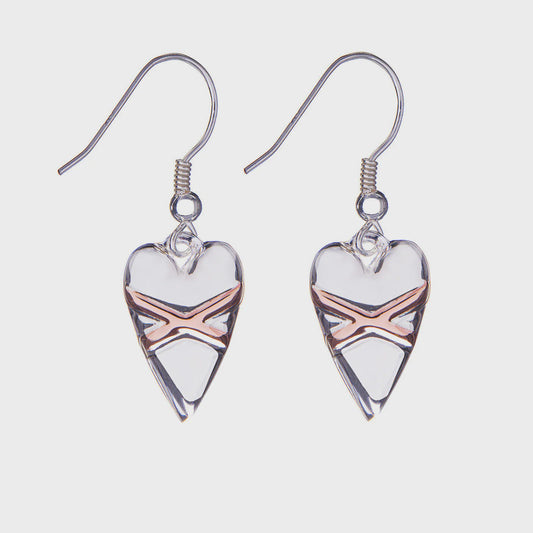 Cross My Heart Rose Gold Earrings
