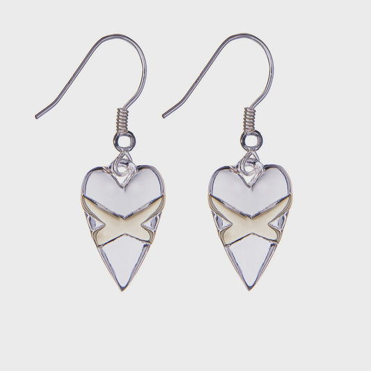 Cross My Heart Yellow Gold Earrings