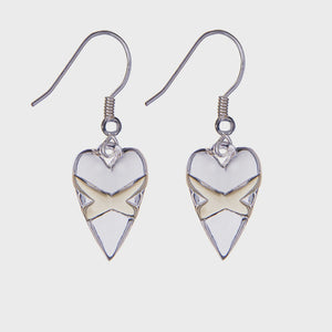 Cross My Heart Yellow Gold Earrings