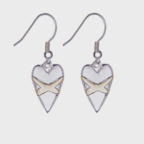 Cross My Heart Yellow Gold Earrings