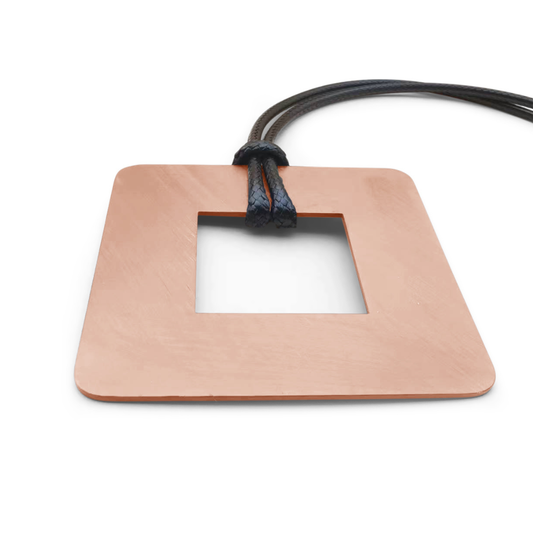 Carre Square Leather Necklace