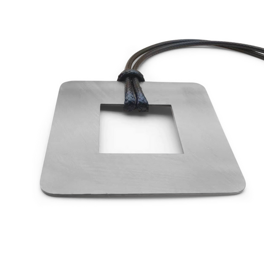 Carre Square Leather Necklace