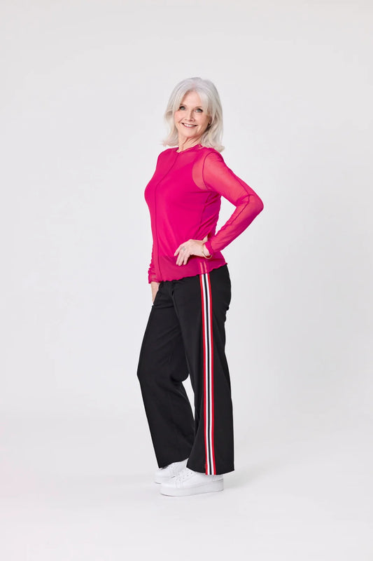 Chloe Pant Black-Red Stripe