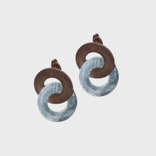 Circula Rose Gold & Silver Stud Earrings